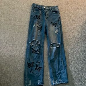 butterfly baggy jeans